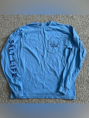 Salt Life Blue Long Sleeve Crewneck Shirt